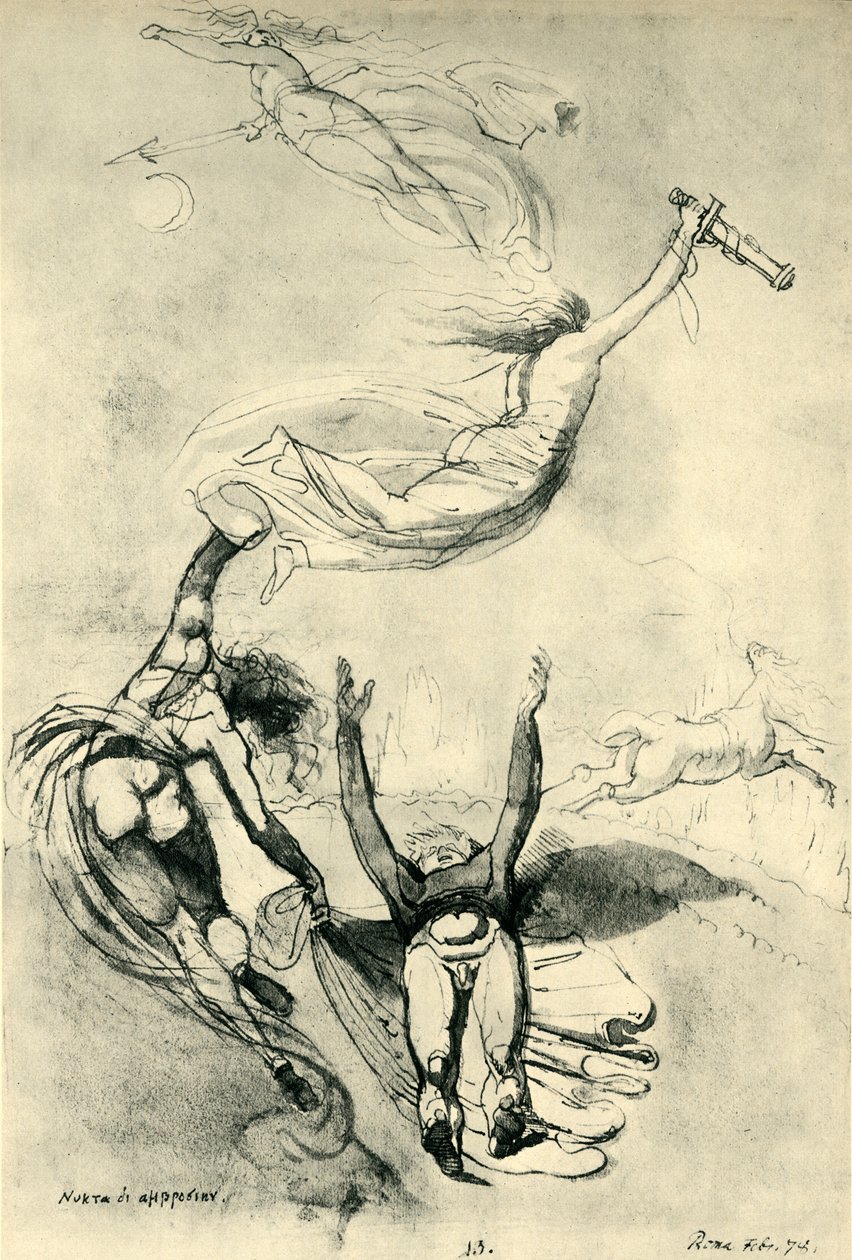 Tanrıçalarla ölü kahraman, 1778, 1943. by Johann Heinrich Füssli
