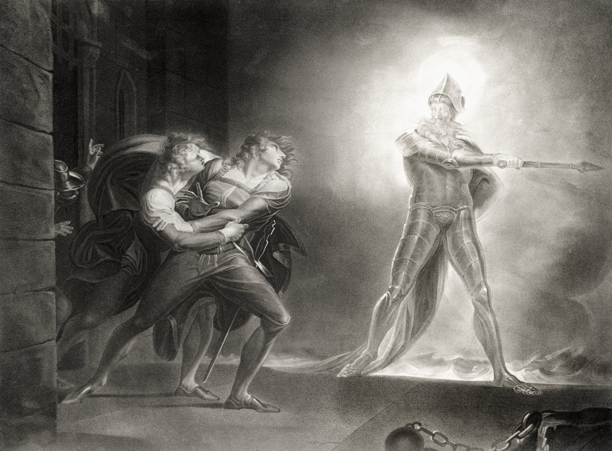 Hamlet, I. Perde, IV. Sahne, William Shakespeare (1564-1616) tarafından Robert Thew (1758-1802) tarafından oyulmuş by Johann Heinrich Füssli