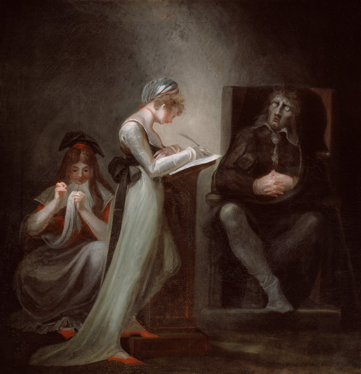 Milton kızına dikte ediyor by Johann Heinrich Füssli