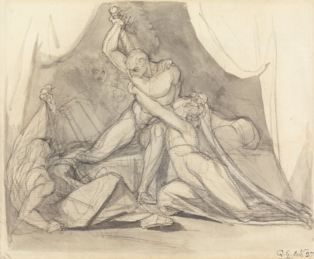 Percival, Belisane'i Urma'nın Büyüsünden Kurtarıyor by Johann Heinrich Füssli