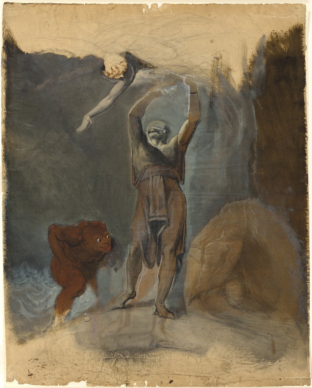 Prospero, Miranda, Caliban ve Ariel by Johann Heinrich Füssli