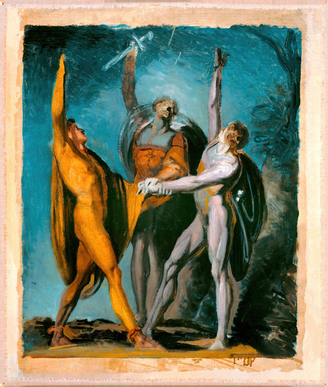 Rütli Üzerine Yemin Kroki, Kadın Figürü ters, 177981, 178590 ters. by Johann Heinrich Füssli