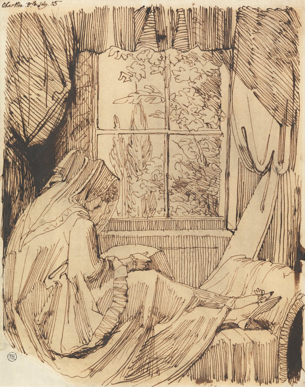 Kadın Okuma, Pencere Önünde Oturmuş by Johann Heinrich Füssli