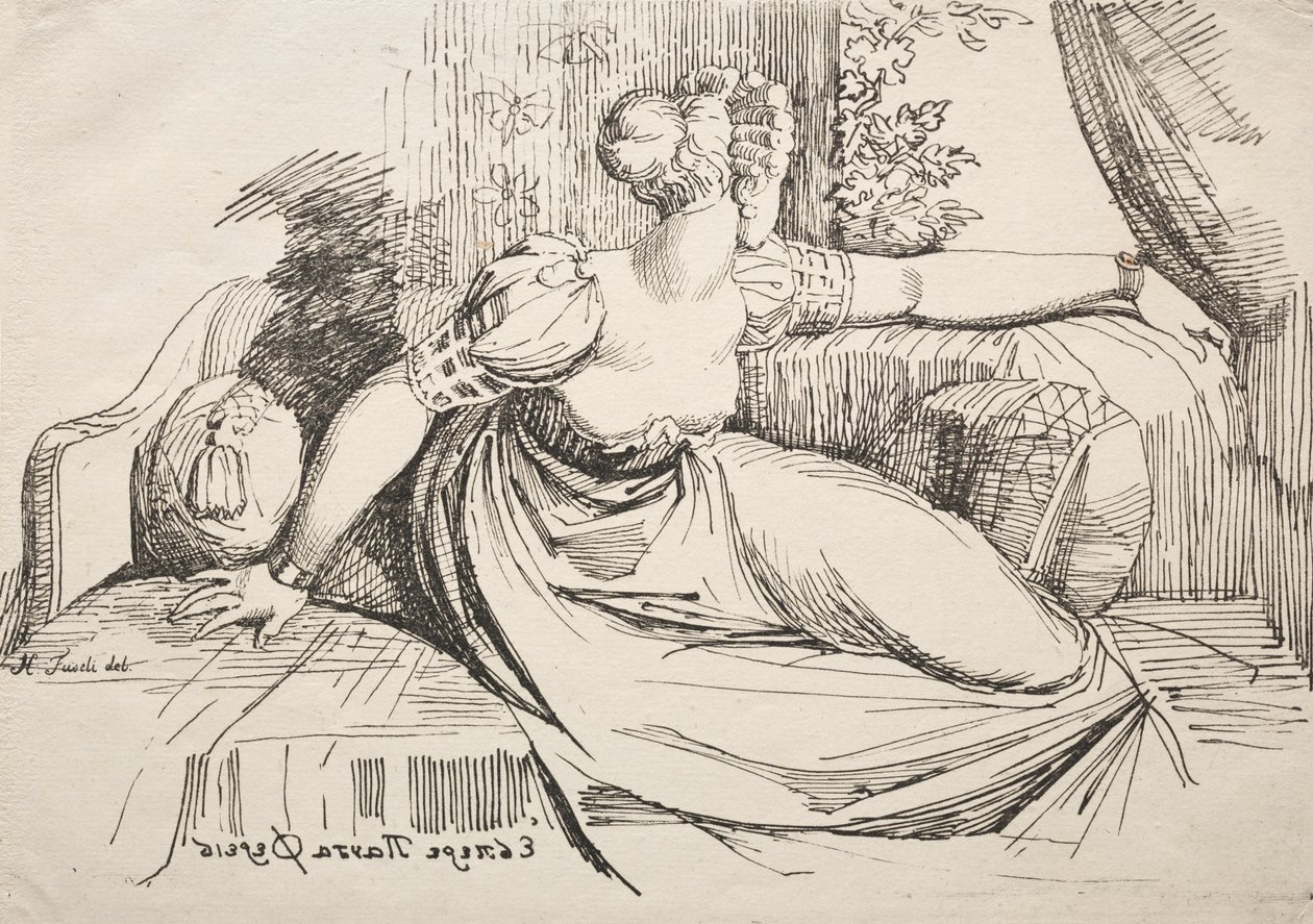 Kadın kanepede by Johann Heinrich Füssli