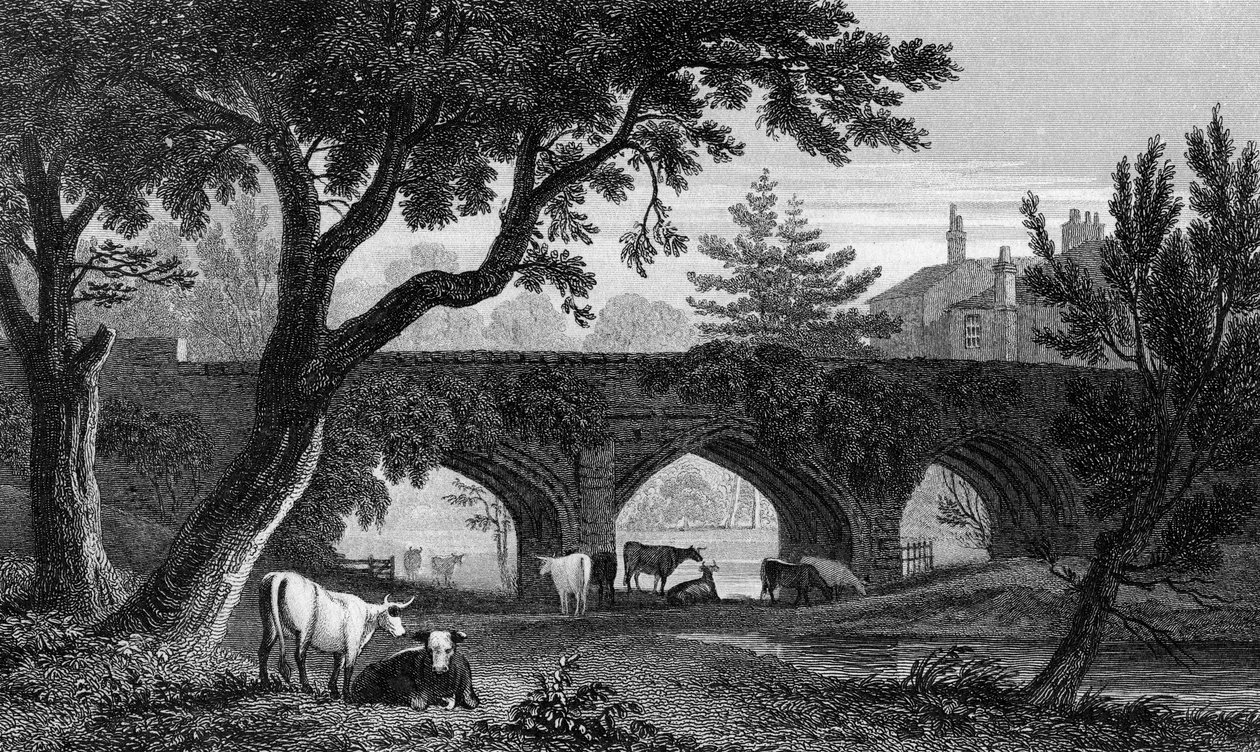 Eltham Köprüsü, Kent, Henry Adlard tarafından kazınmış, 1832 by Henry Gastineau