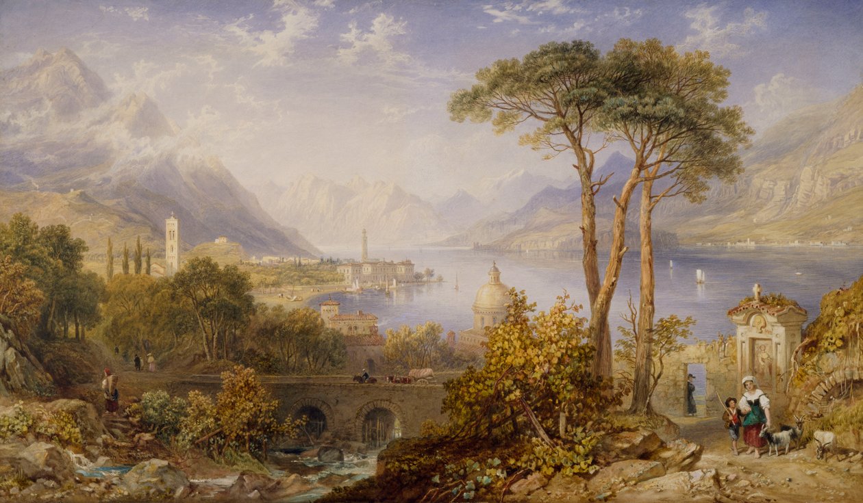 Como Gölü (kağıt üzerine sulu boya) by Henry Gastineau