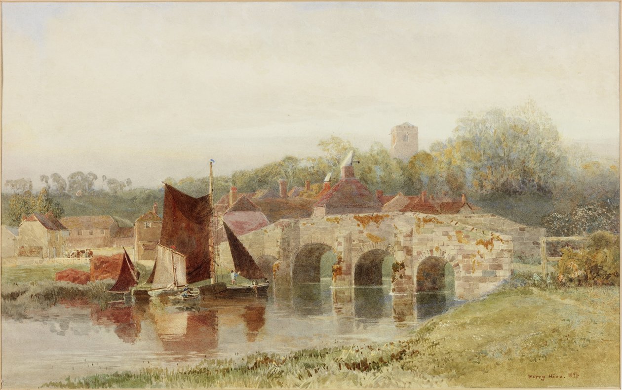 Köprülü Köy (kağıt üzerine sulu boya) by Henry George Hine