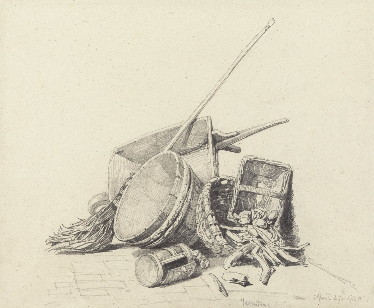 El Arabası ve Sepetli Natürmort, 27 Nisan 1840 by Henry Harris Lines