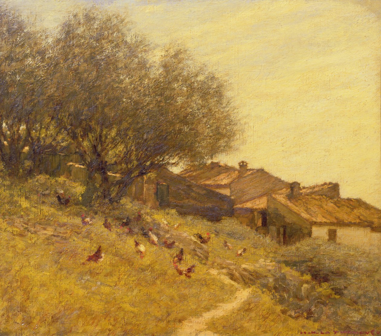 Provence'ta Bir Hillside Köyü by Henry Herbert La Thangue