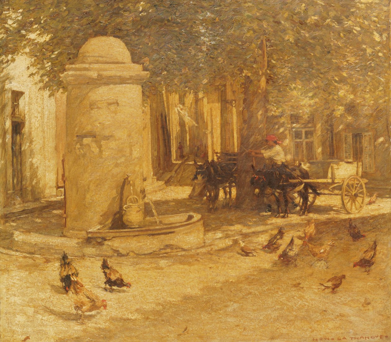 Bir Provencal Köyünde Çeşme by Henry Herbert La Thangue