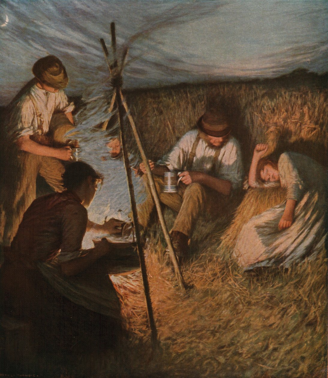 Biçerdöverler Akşam Yemeği, 1898, c1930. by Henry Herbert La Thangue