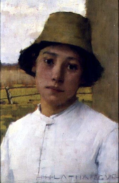 The Young Farmhand, c.1885 (panelde yağlı boya) by Henry Herbert La Thangue
