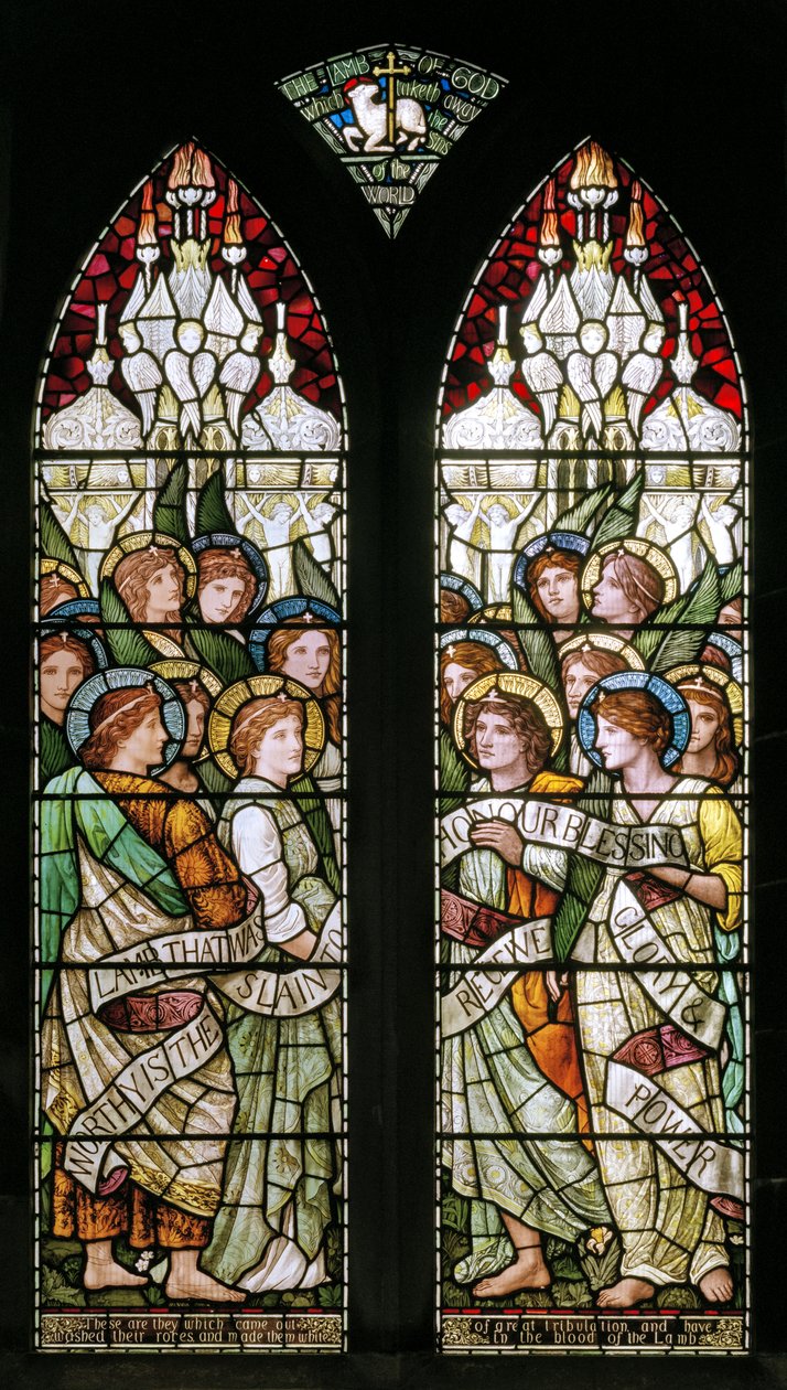 Bakewell, All Saints, Tatil Atölyesi, Henry Holiday, Tanrı'nın Kuzusu, 1893 by Henry Holiday