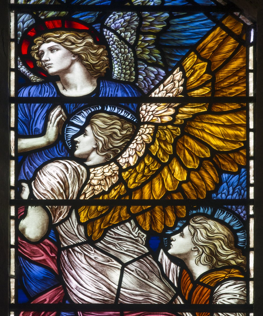 Buckland, St Mary, James Powell & Sons, Henry Holiday, The Barcote Chapel, Övgü Melekler, 1889 by Henry Holiday