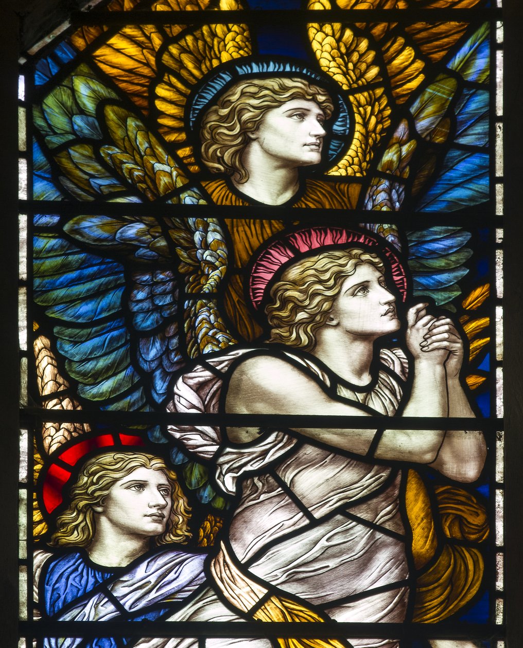 Buckland, St Mary, James Powell & Sons, Henry Holiday, The Barcote Chapel, Övgü Melekler, 1889 by Henry Holiday