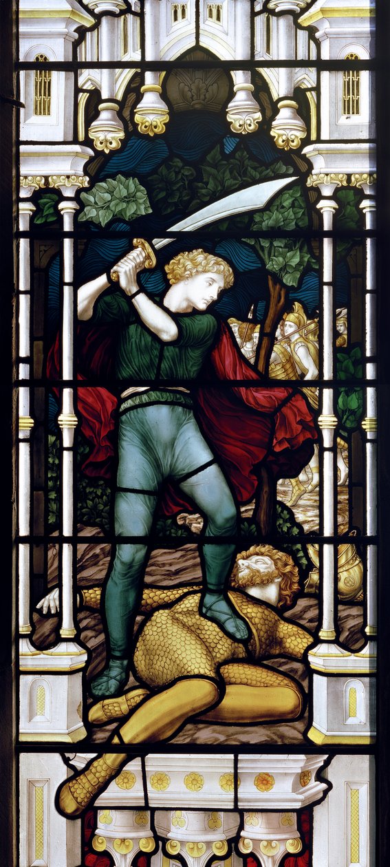 David ve Goliath, 1881-83 (vitray) by Henry Holiday