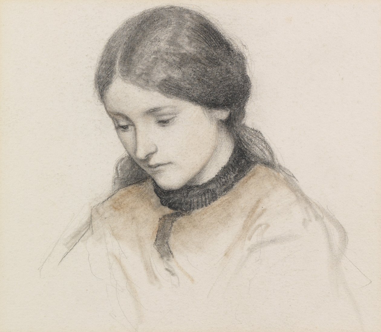 Bir Kızın Başı (kalem ve pastel boya) by Henry Holiday