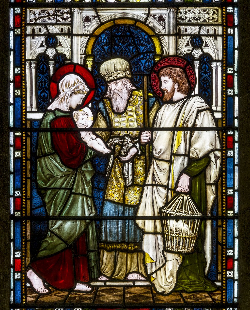 Kirkstall, St Stephen, Heaton Butler & Bayne, Henry Holiday, The Presentation, c.1870 by Henry Holiday