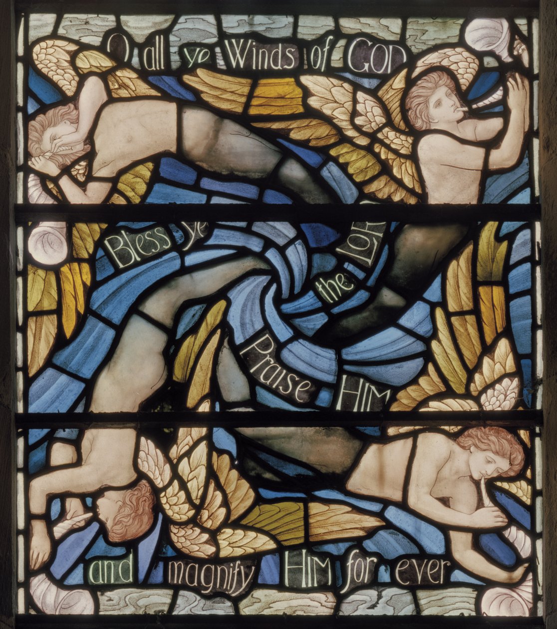 Ey Tanrıların Tüm Rüzgarları, Benedicite Pencere detayı, c.1895 (vitray) by Henry Holiday