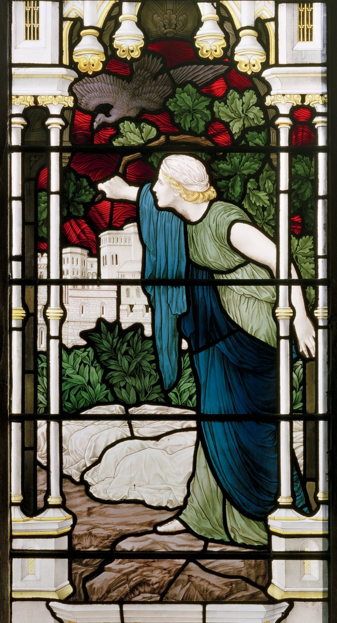 Rizpah, 1881-83 (vitray) by Henry Holiday