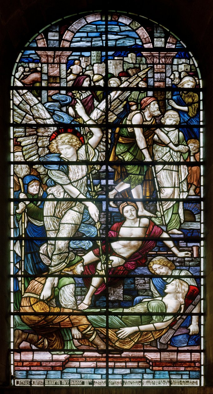 Romsey Manastırı, James Powell & Sons, Henry Holiday, Bethesda Havuzu, 1890 by Henry Holiday