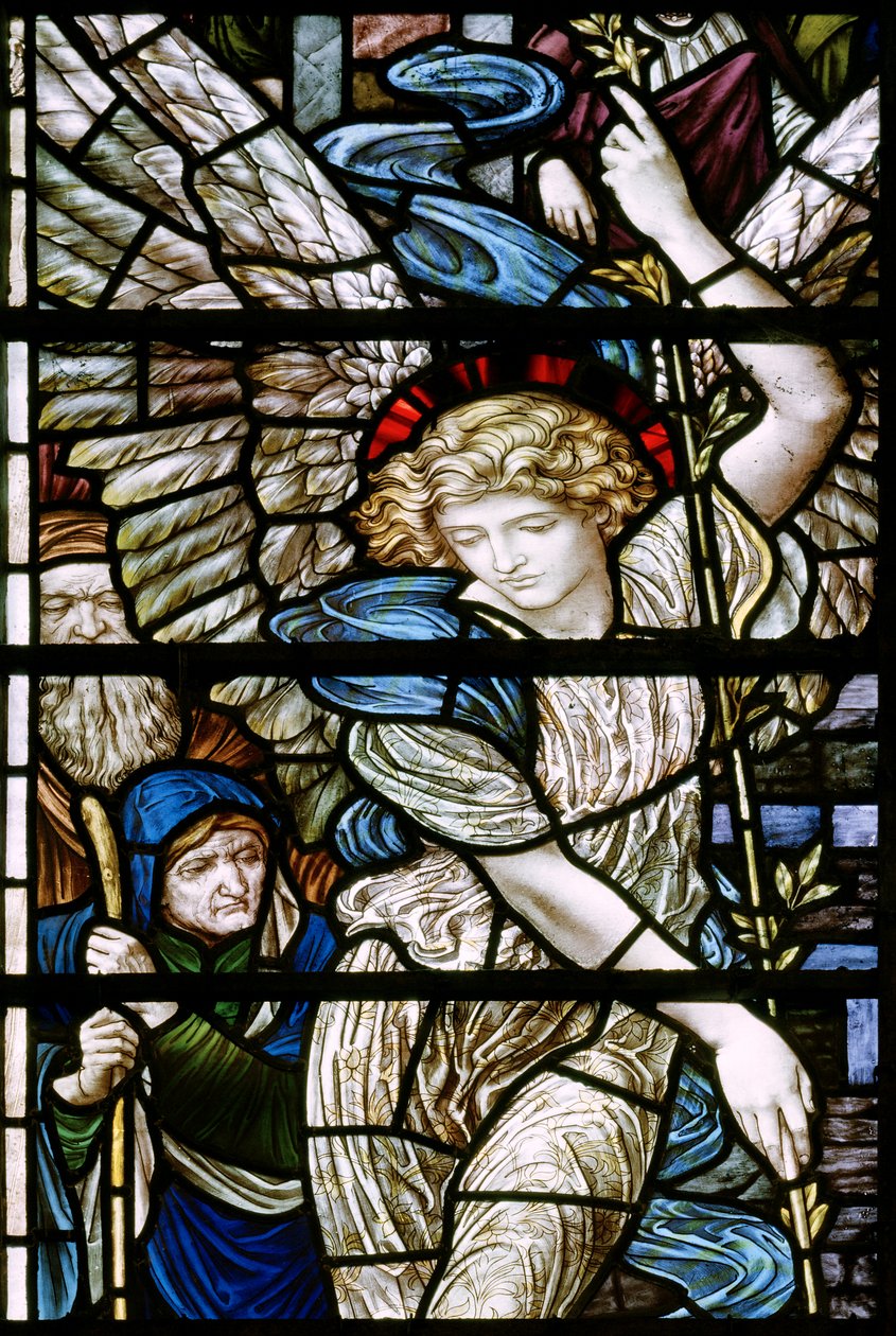 Romsey Manastırı, James Powell & Sons, Henry Holiday, Bethesda Havuzu detayı, Angel, 1890 by Henry Holiday