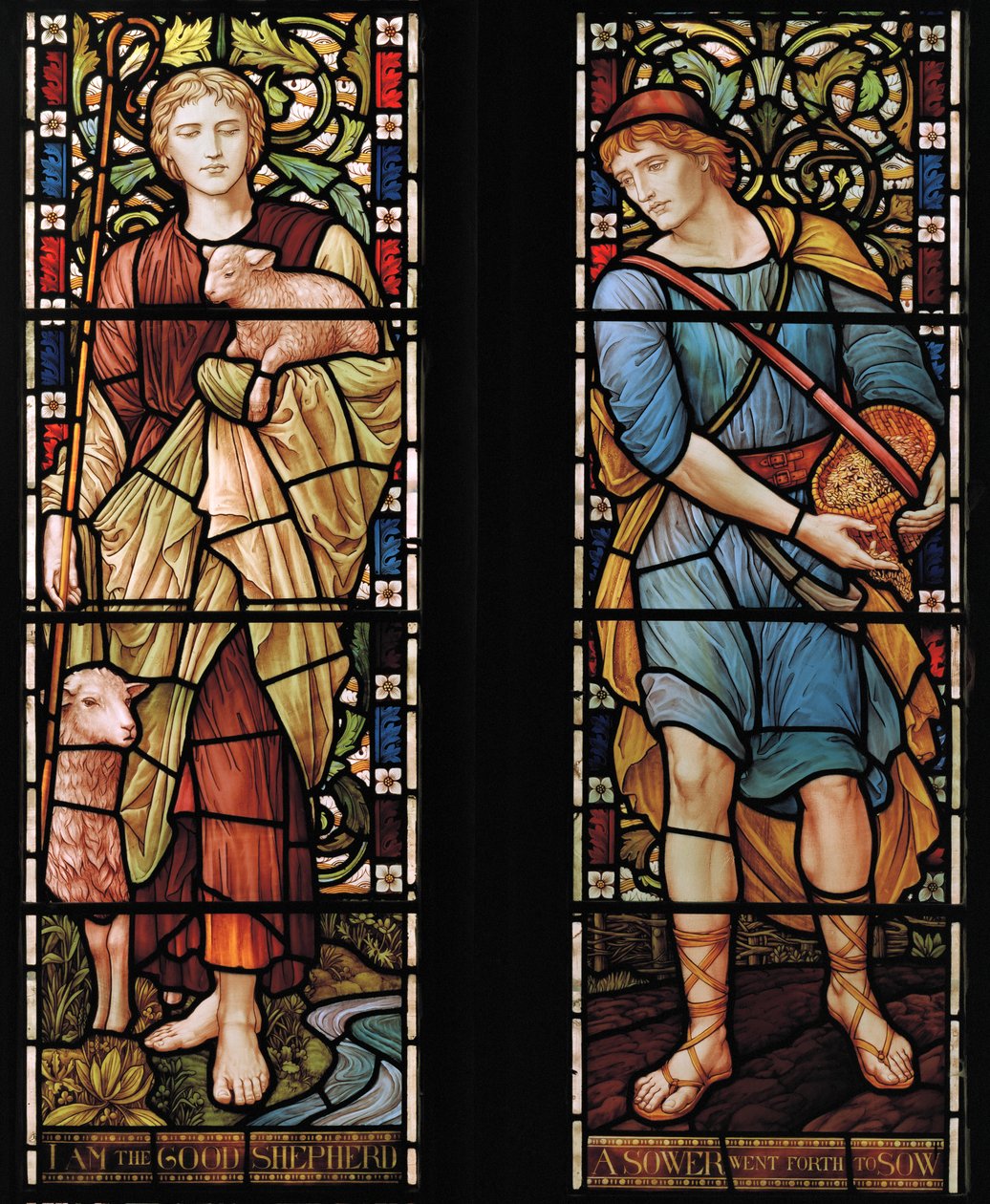 Shepherd & Sower, 1888 (vitray) by Henry Holiday