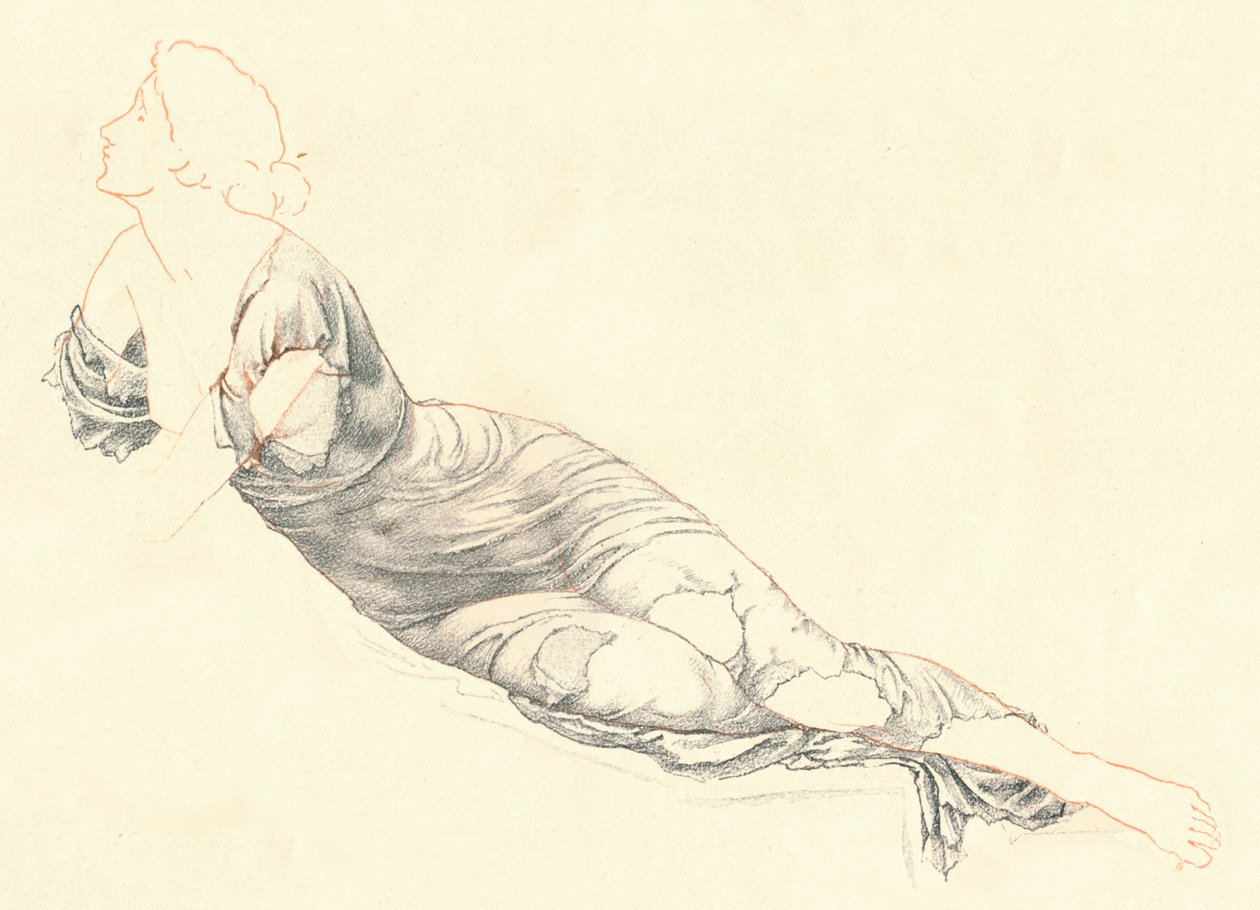 Drapery'de Çalışma, c1900 by Henry Holiday