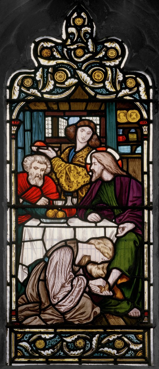 Ayakların yıkanması, 1866 (vitray) by Henry Holiday