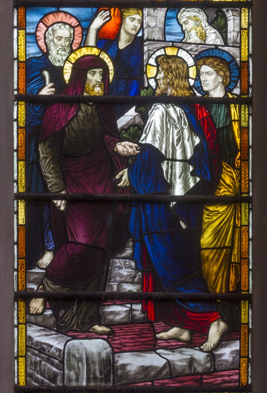 Westminster, St Margaret, James Powell & Sons, Henry Holiday, İsa, Mary & Martha'nın Evinden Ayrılırken, 1883 by Henry Holiday