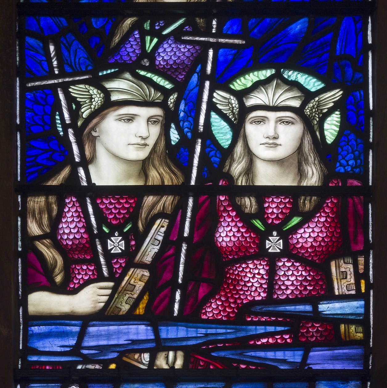 Yeovil, St John The Baptist, Lowndes & Drury, Henry Holiday, Cennetteki Melekler, 1917-18 by Henry Holiday