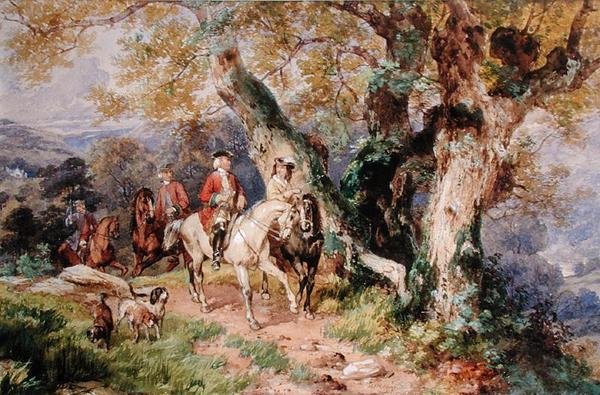 Bir Manzarada 18. Yüzyıl Figürleri by Henry James G. Holding