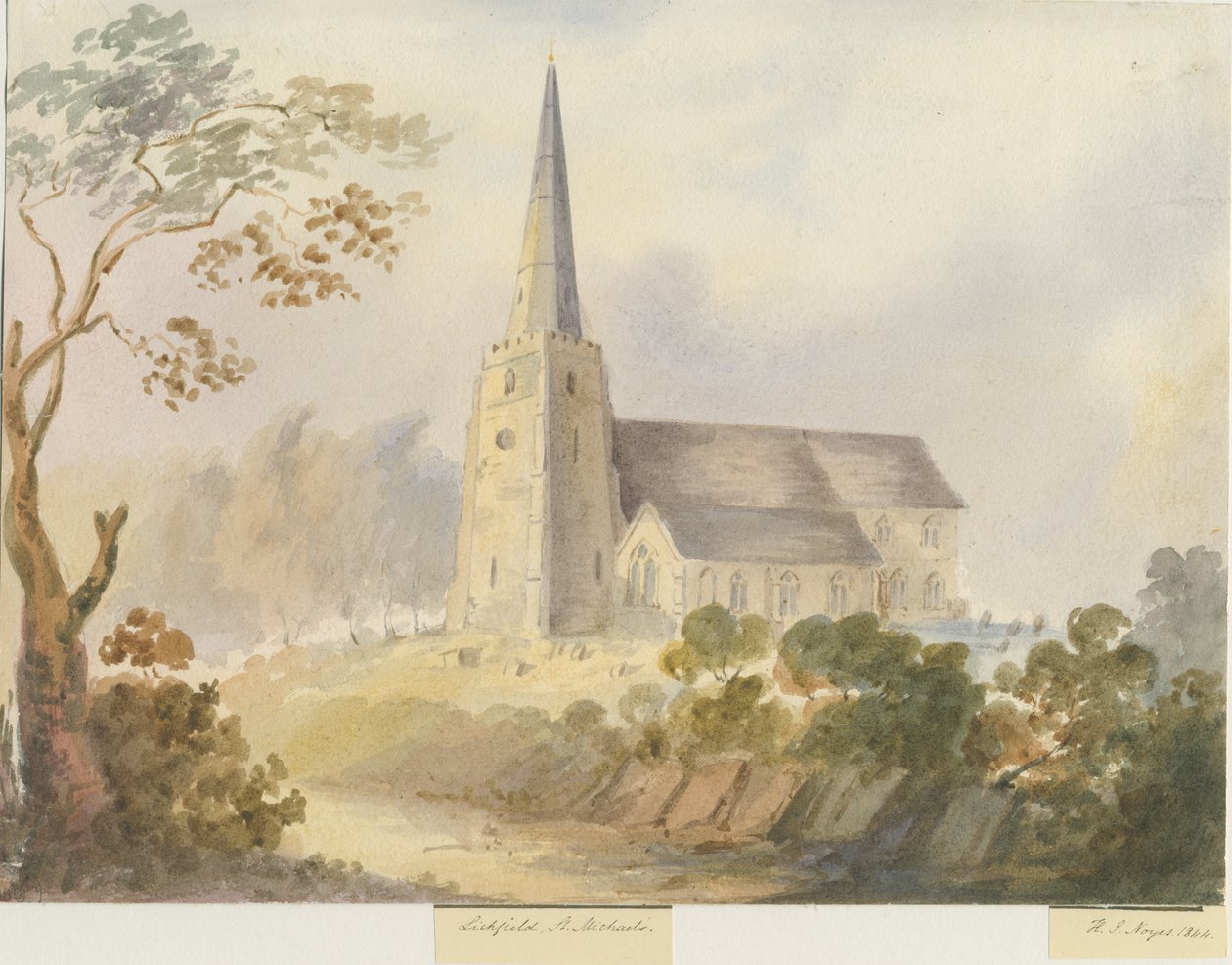 Lichfield - St. Michael Kilisesi: suluboya resim by Henry James Noyes