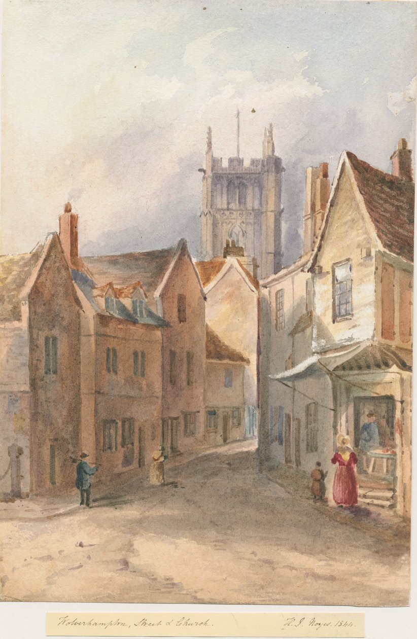 Wolverhampton - Aziz Petrus Kilisesi: suluboya resim, 1844 by Henry James Noyes