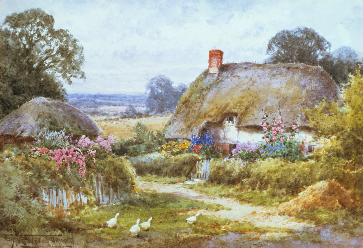 Yazın Bir Kulübe (suluboya) by Henry John Sylvester Stannard