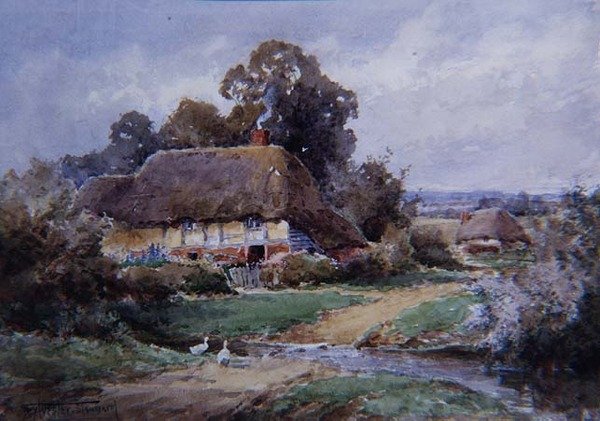 Bir Hampshire Watersplash (suluboya) by Henry John Sylvester Stannard