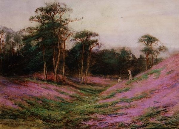 Romans Camp, Sheringham, Norfolk yakınlarında (kağıt üzerine suluboya) by Henry John Sylvester Stannard