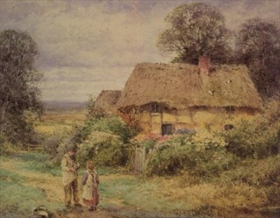 Yaz aylarında Sazdan Kır Evi by Henry John Sylvester Stannard