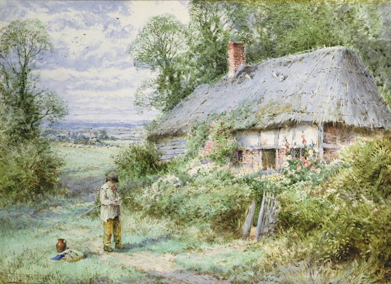 Çoban Çocuğun Evi (suluboya) by Henry John Sylvester Stannard