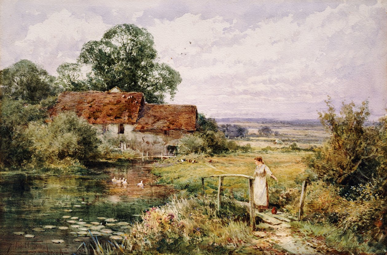 Ördekleri izlemek by Henry John Sylvester Stannard