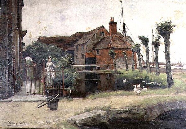 Bir Köy Göleti Tarafından Bir Hizmetçi by Henry John Yeend King