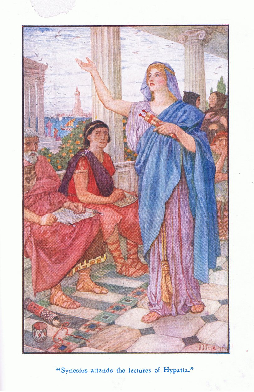 Synesius, Hypatia'nın derslerine katılır, 1912 by Henry Justice Ford