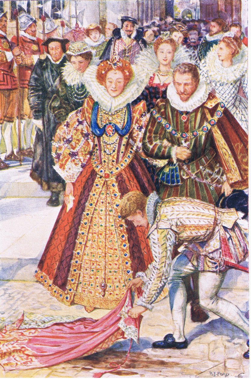 Walter Raleigh, pelerinini Kraliçe Elizabeth için feda ediyor, Kenilworth