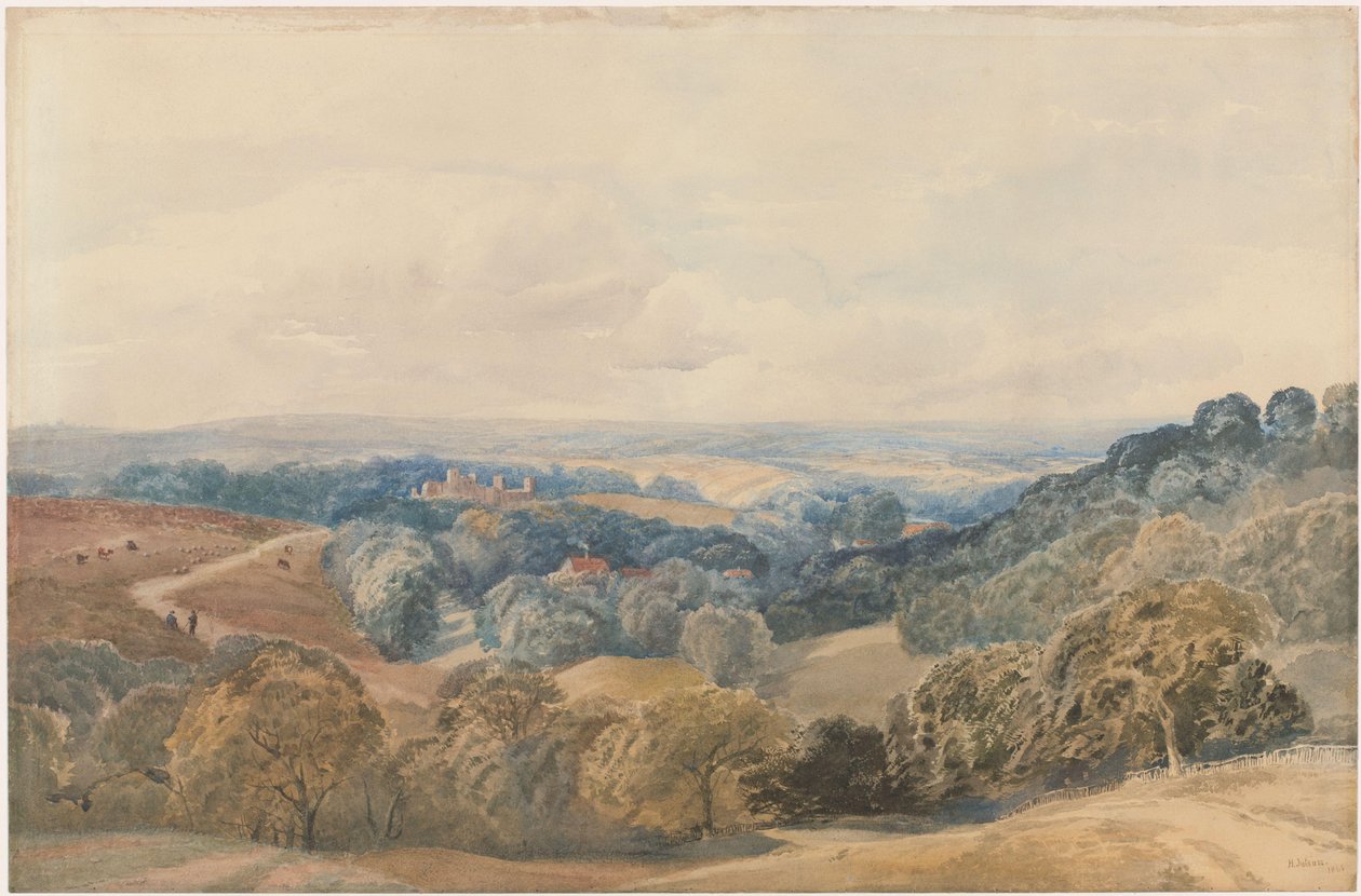Crieff Kalesi ile manzara by Henry Jutsum