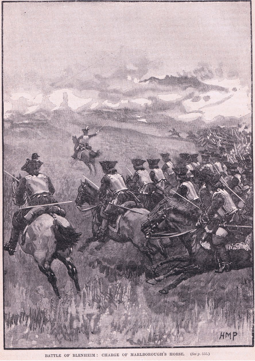 Blenheim Savaşı: Marlborough'nun atıyla hücum by Henry Marriott Paget