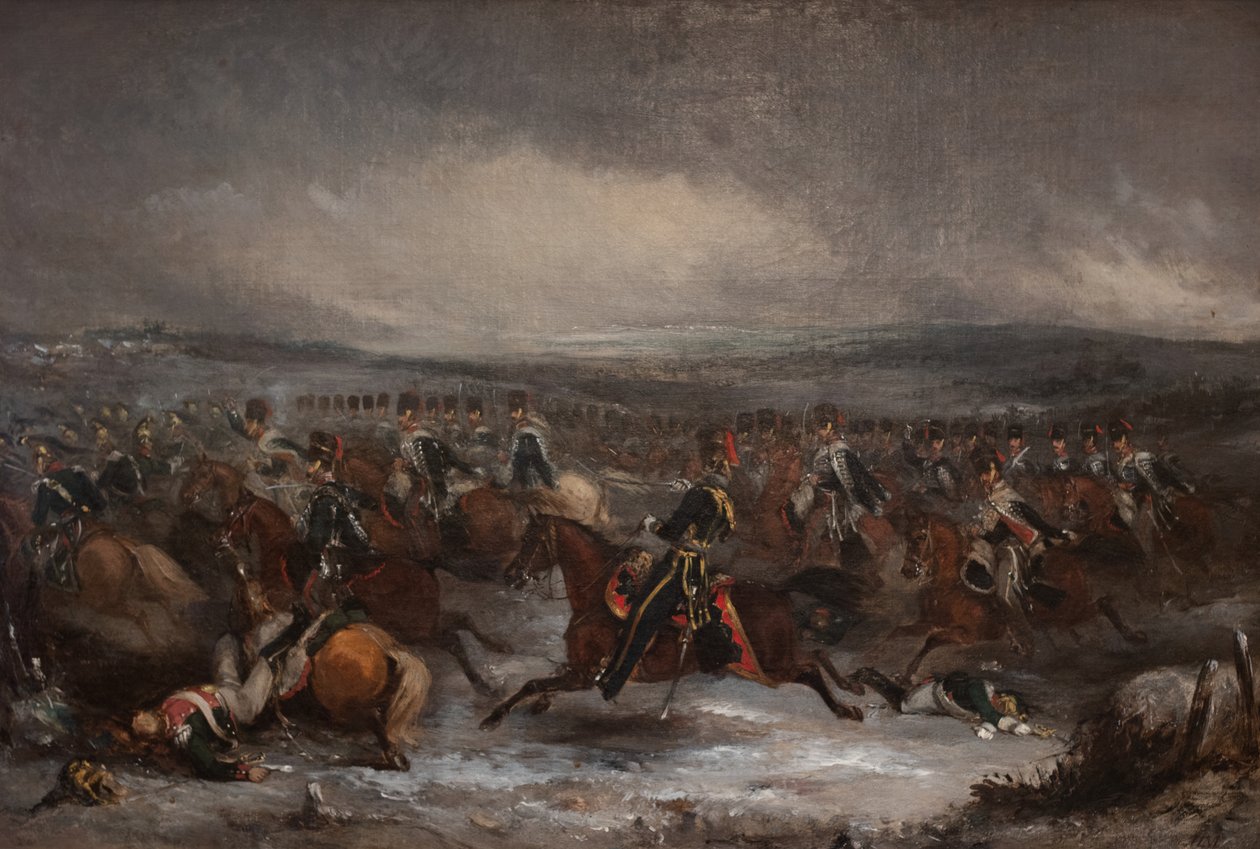 Waterloo'da Fransız Süvarilerine Saldırı by Henry Martens