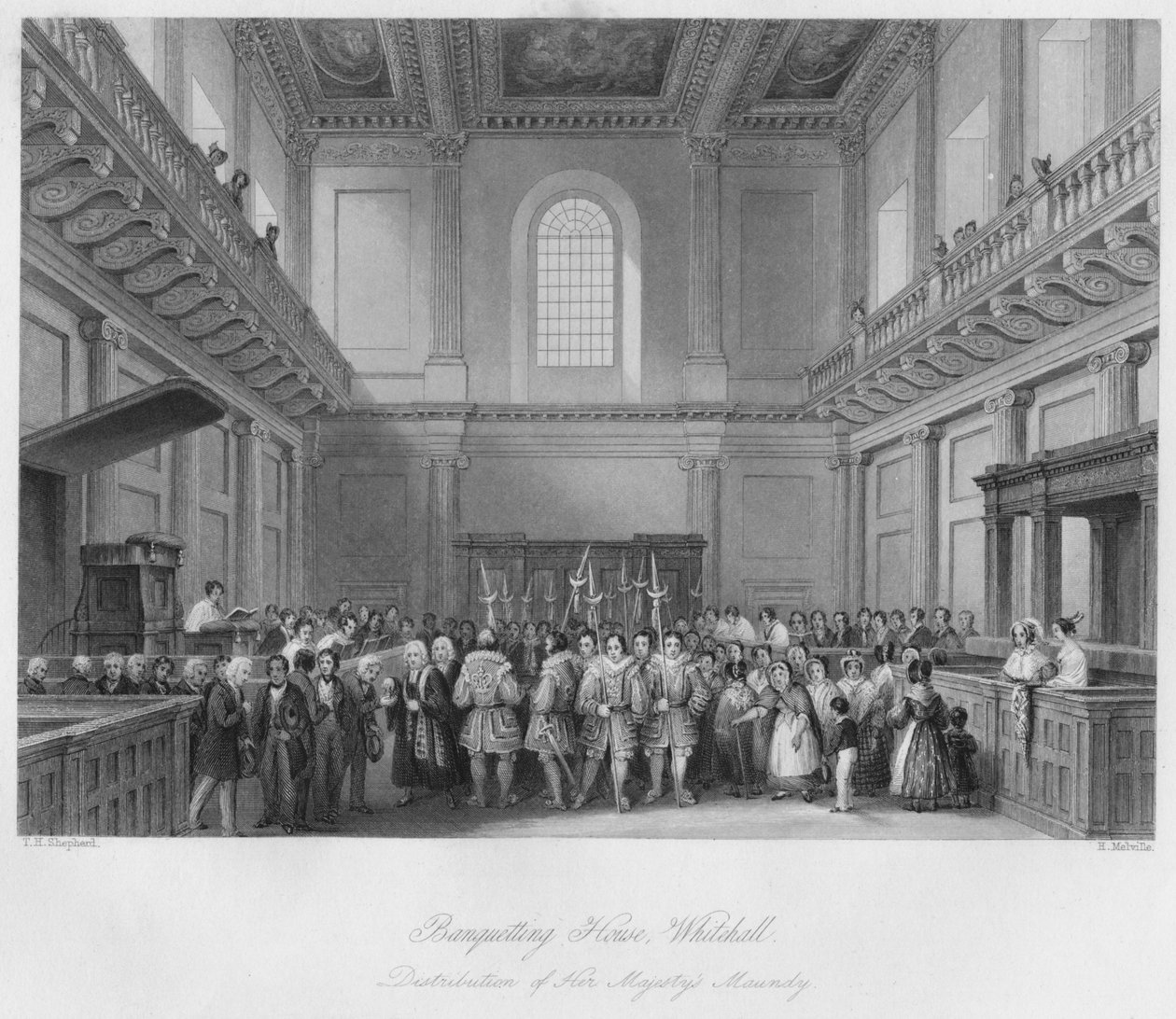 Ziyafet Evi, Whitehall. Majestelerinin Maundy