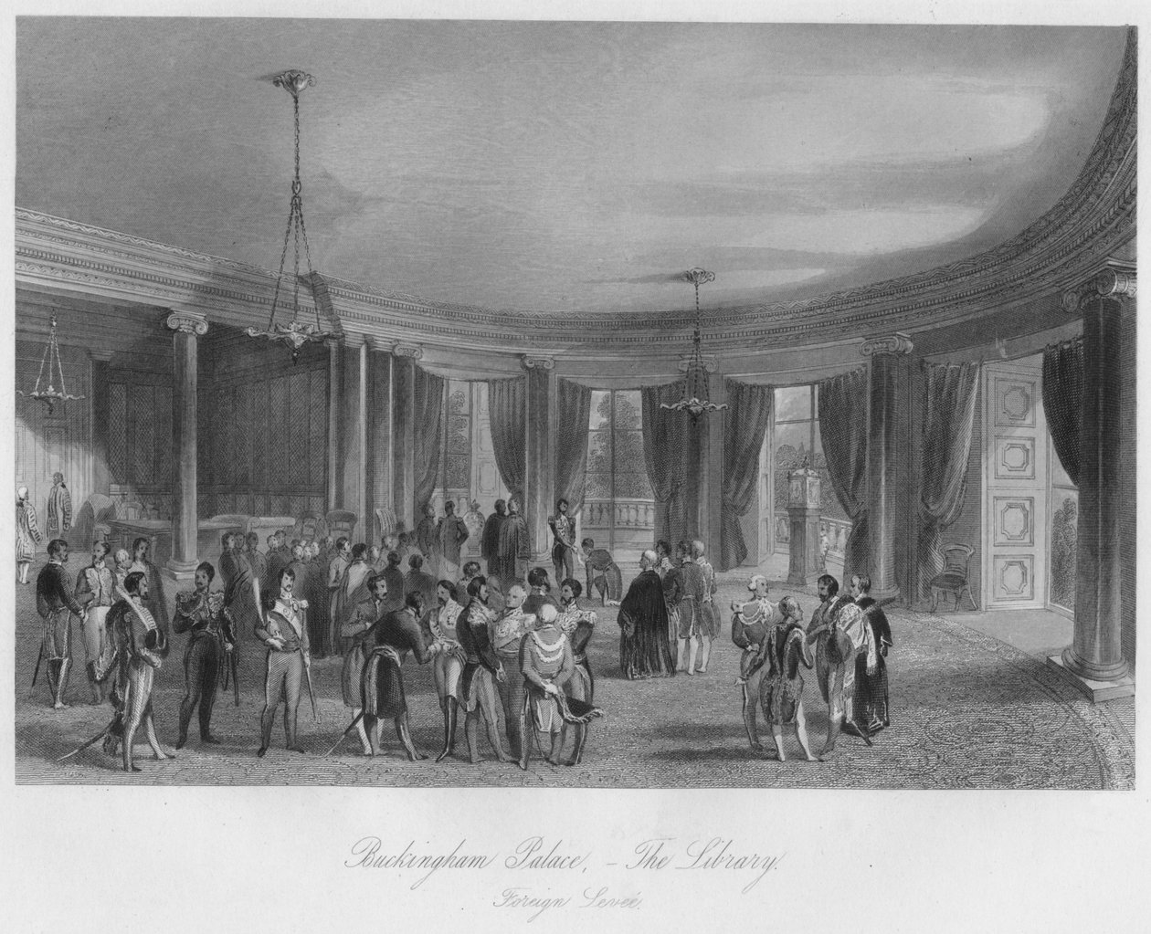 Buckingham Sarayı, - Kütüphane. Yabancı Levee, c1841 by Henry Melville