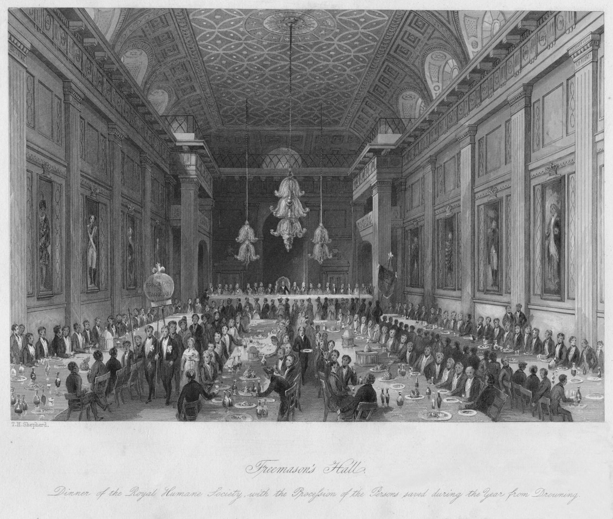 Masonlar Salonu, c1841 by Henry Melville