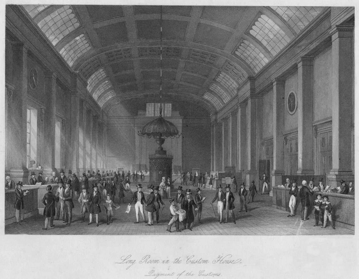 Özel Evdeki Uzun Oda. Gümrük Ödemesi, c1841 by Henry Melville